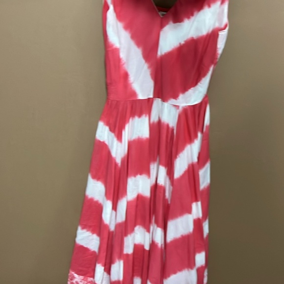 Sundance red and white tie die midi dress size 2 100% cotton - Picture 4 of 8
